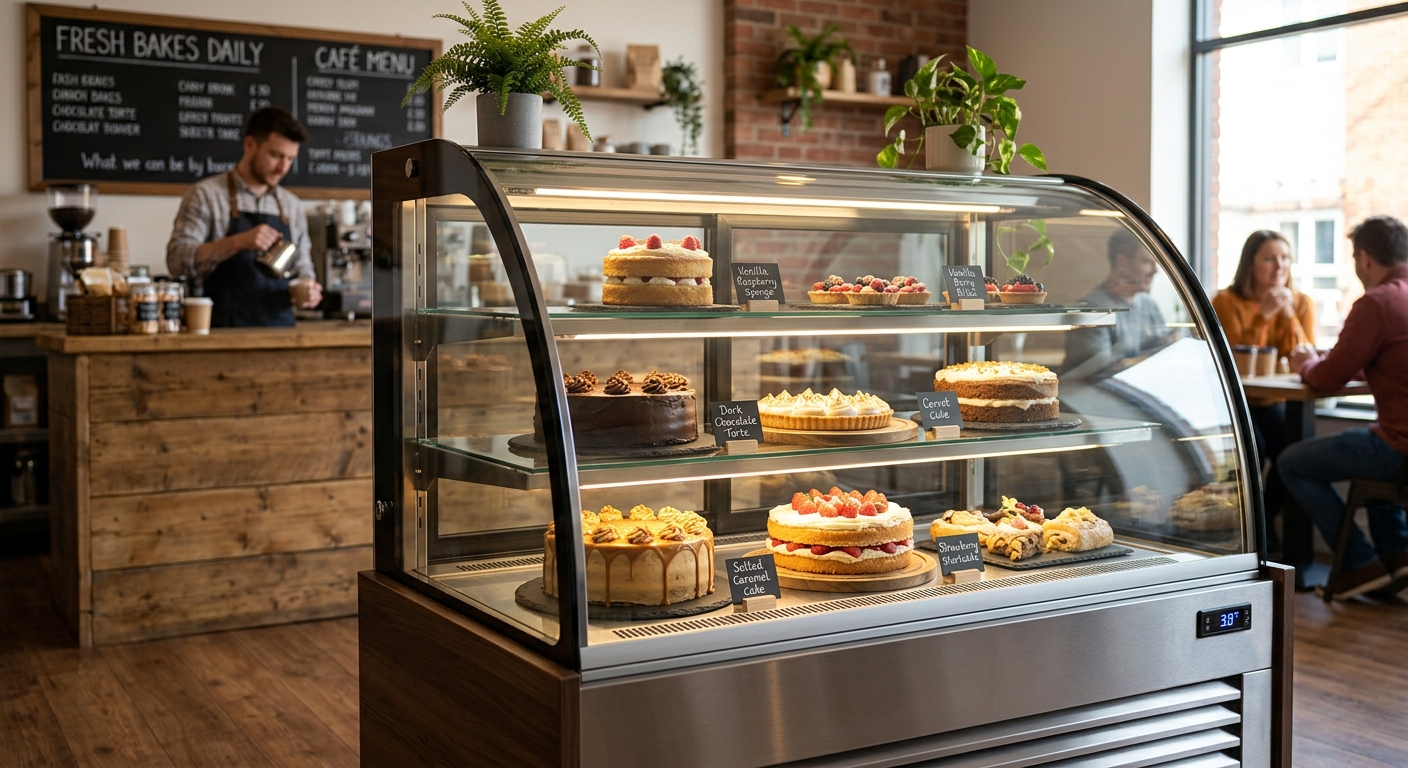 Kühlvitrine für Kuchen 3-Etagen — NEUWERTIG · Selbstbedienung