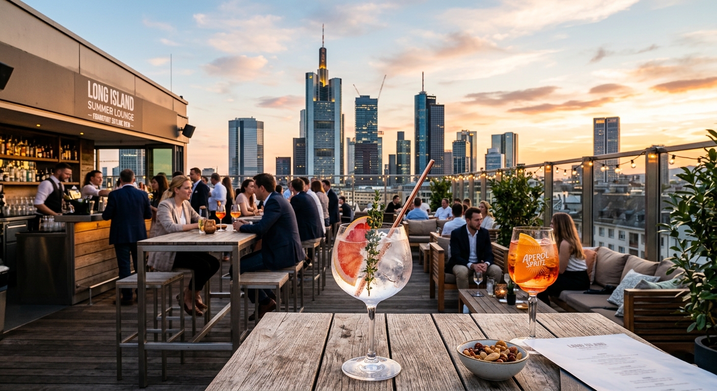 Rooftop-Bar zur Miete Frankfurt Skyline — Sommer-Events buchbar